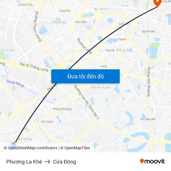 Phường La Khê to Cửa Đông map