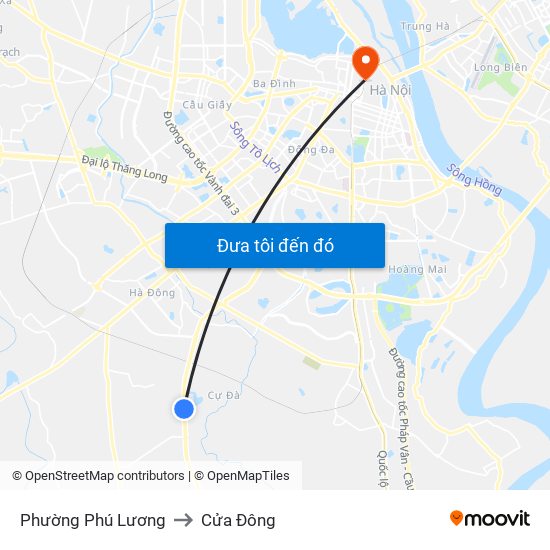 Phường Phú Lương to Cửa Đông map