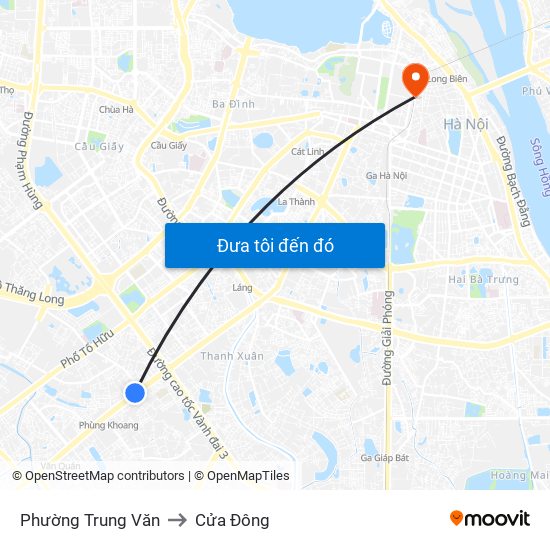 Phường Trung Văn to Cửa Đông map