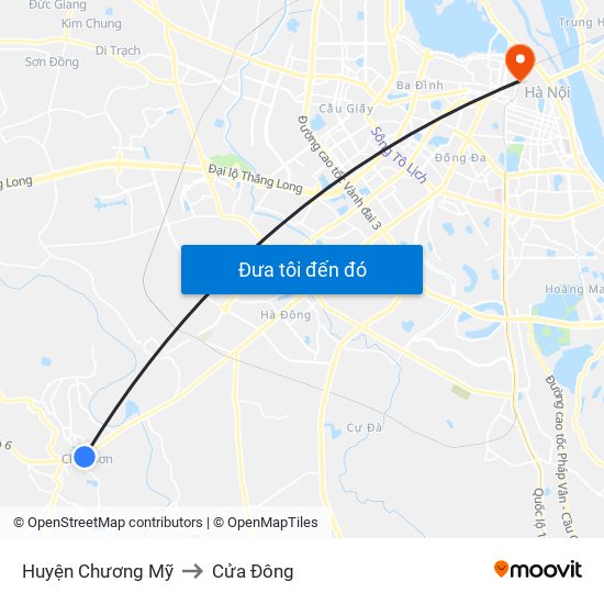 Huyện Chương Mỹ to Cửa Đông map