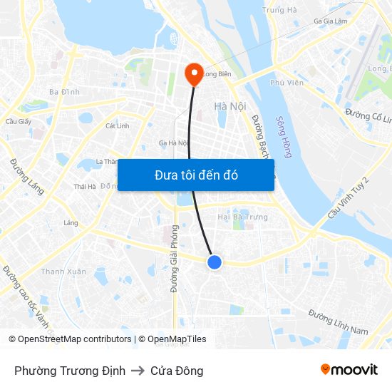 Phường Trương Định to Cửa Đông map