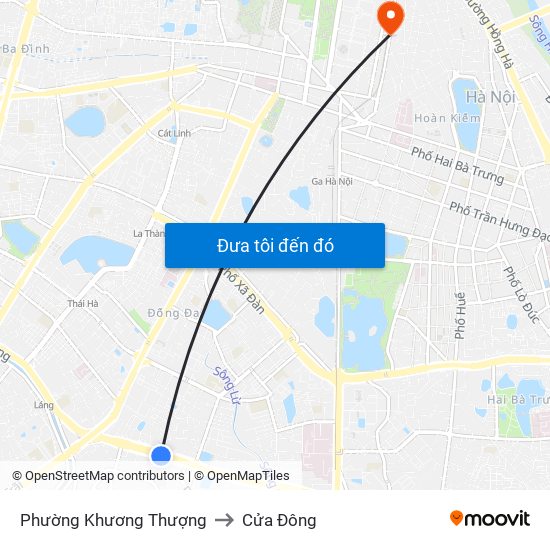 Phường Khương Thượng to Cửa Đông map