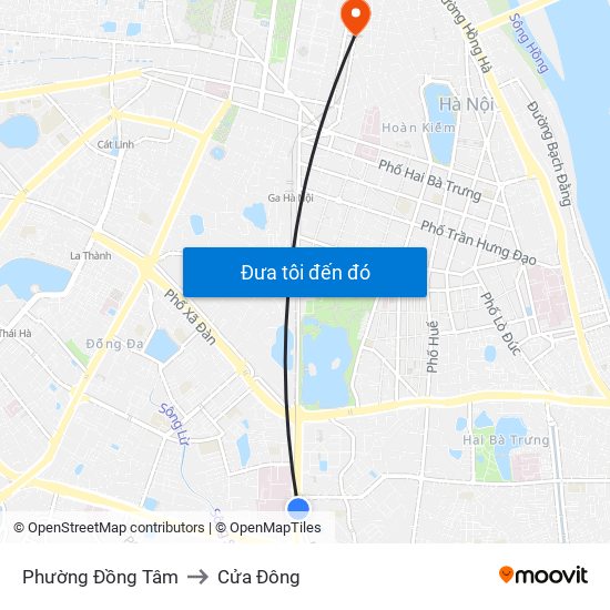 Phường Đồng Tâm to Cửa Đông map