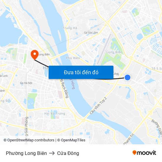 Phường Long Biên to Cửa Đông map