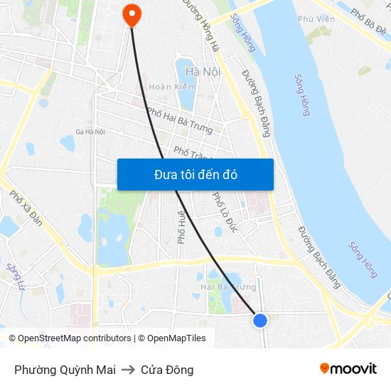 Phường Quỳnh Mai to Cửa Đông map