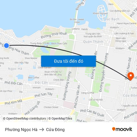 Phường Ngọc Hà to Cửa Đông map