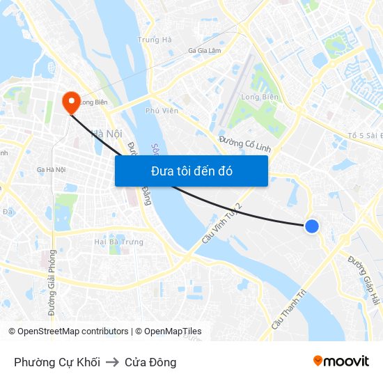 Phường Cự Khối to Cửa Đông map