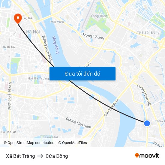 Xã Bát Tràng to Cửa Đông map