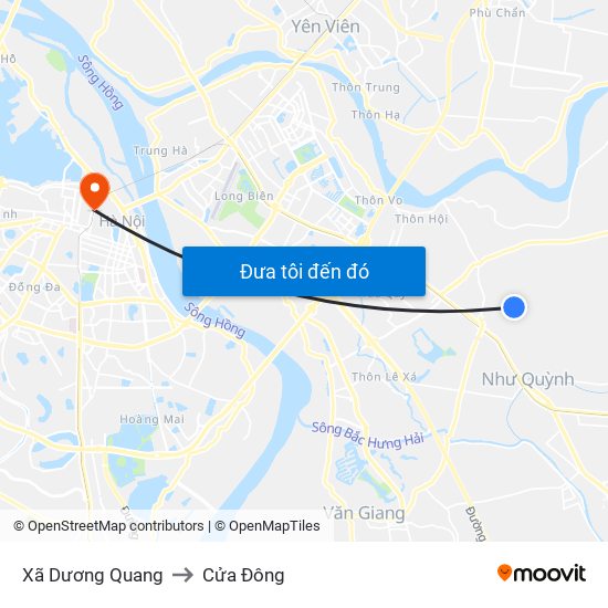 Xã Dương Quang to Cửa Đông map