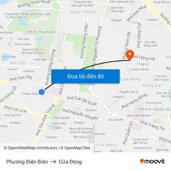 Phường Điện Biên to Cửa Đông map
