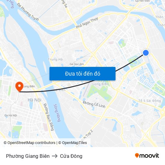 Phường Giang Biên to Cửa Đông map