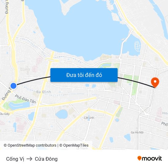 Cống Vị to Cửa Đông map