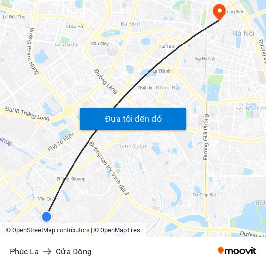 Phúc La to Cửa Đông map