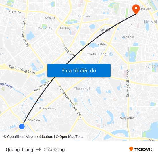 Quang Trung to Cửa Đông map