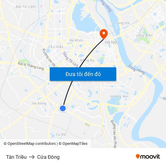 Tân Triều to Cửa Đông map