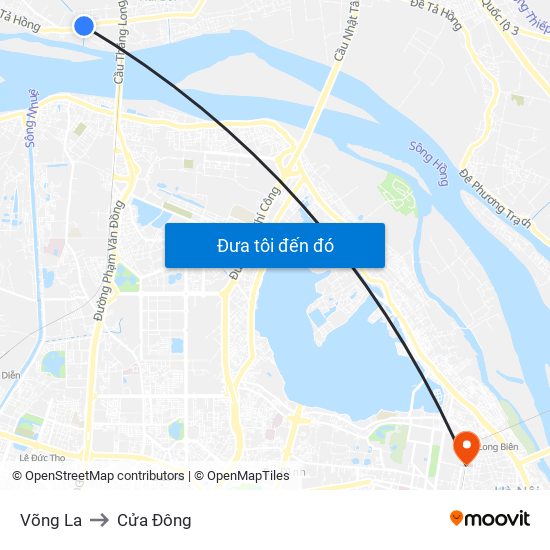 Võng La to Cửa Đông map