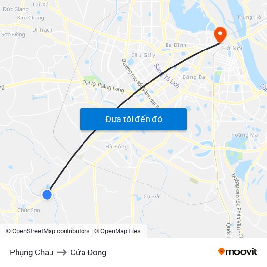 Phụng Châu to Cửa Đông map