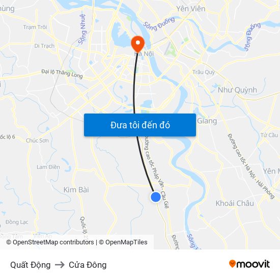 Quất Động to Cửa Đông map