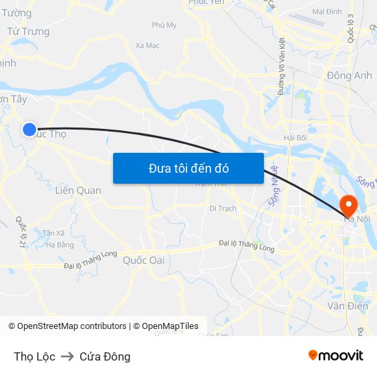 Thọ Lộc to Cửa Đông map