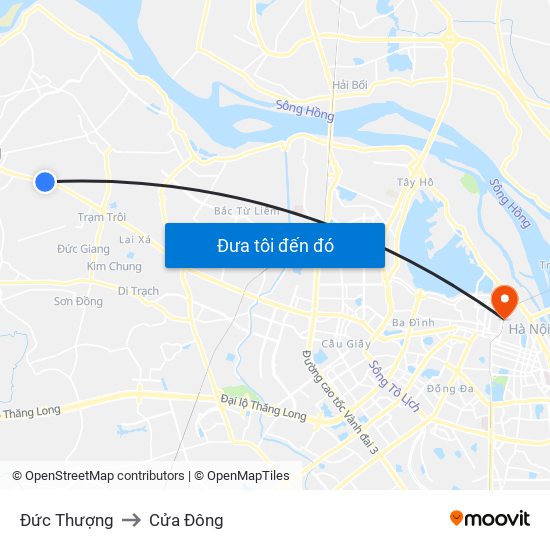 Đức Thượng to Cửa Đông map