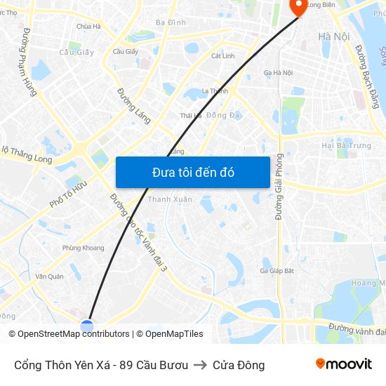 Cổng Thôn Yên Xá - 89 Cầu Bươu to Cửa Đông map