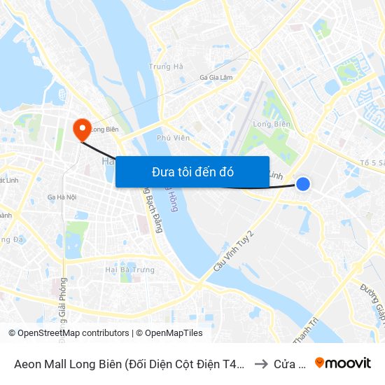 Aeon Mall Long Biên (Đối Diện Cột Điện T4a/2a-B Đường Cổ Linh) to Cửa Đông map