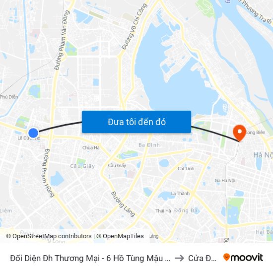 Đối Diện Đh Thương Mại - 6 Hồ Tùng Mậu (Cột Sau) to Cửa Đông map