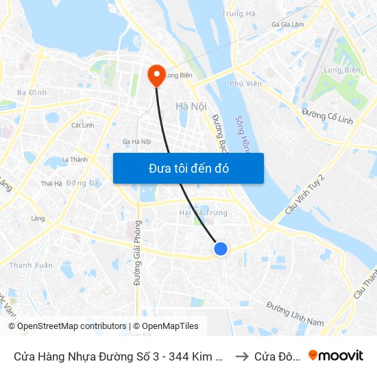 Cửa Hàng Nhựa Đường Số 3 - 344 Kim Ngưu to Cửa Đông map