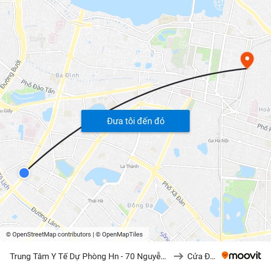 Trung Tâm Y Tế Dự Phòng Hn - 70 Nguyễn Chí Thanh to Cửa Đông map