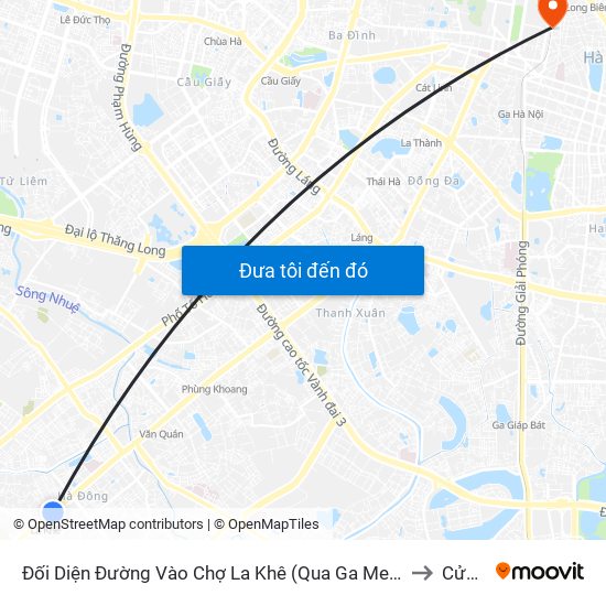 Đối Diện Đường Vào Chợ La Khê (Qua Ga Metro La Khê) - 405 Quang Trung (Hà Đông) to Cửa Đông map