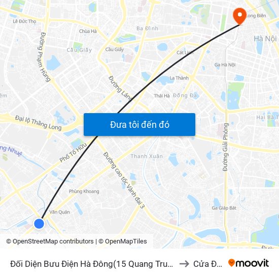 Đối Diện Bưu Điện Hà Đông(15 Quang Trung Hà Đông) to Cửa Đông map