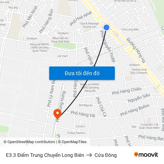 E3.3 Điểm Trung Chuyển Long Biên to Cửa Đông map