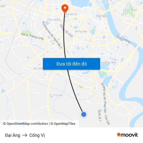 Đại Áng to Cống Vị map