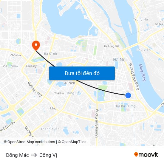 Đống Mác to Cống Vị map