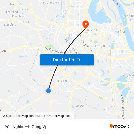 Yên Nghĩa to Cống Vị map