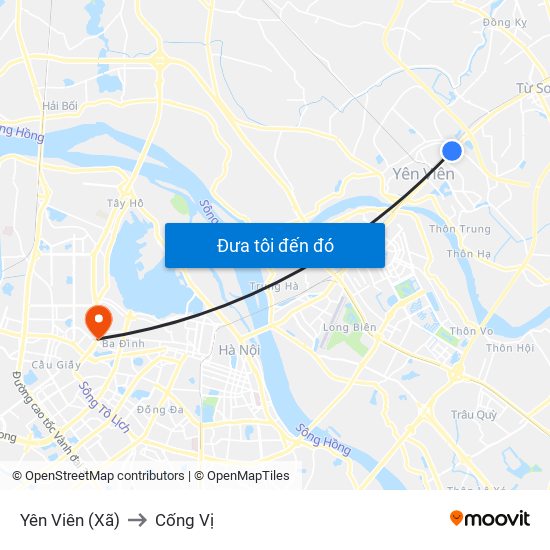 Yên Viên (Xã) to Cống Vị map