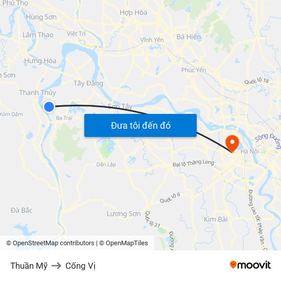 Thuần Mỹ to Cống Vị map