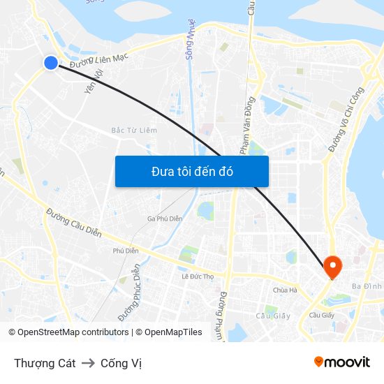 Thượng Cát to Cống Vị map