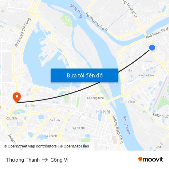 Thượng Thanh to Cống Vị map