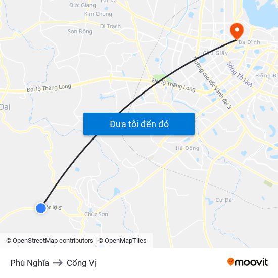 Phú Nghĩa to Cống Vị map