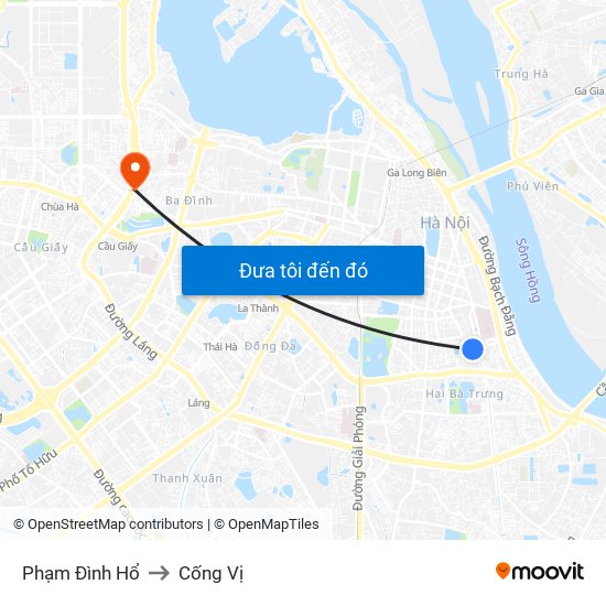 Phạm Đình Hổ to Cống Vị map