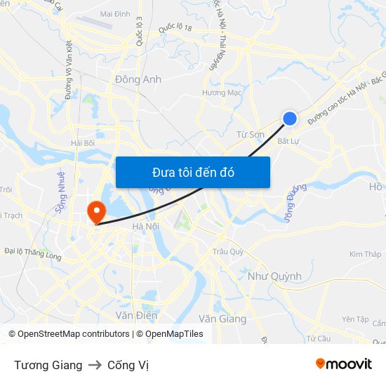 Tương Giang to Cống Vị map