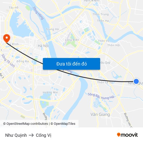 Như Quỳnh to Cống Vị map