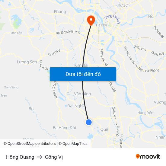 Hồng Quang to Cống Vị map