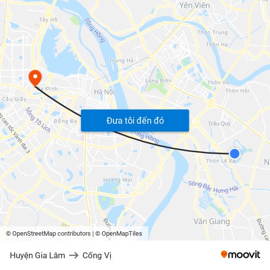 Huyện Gia Lâm to Cống Vị map