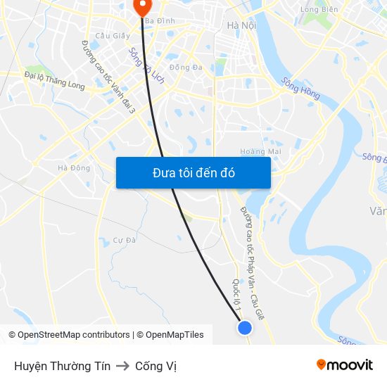 Huyện Thường Tín to Cống Vị map