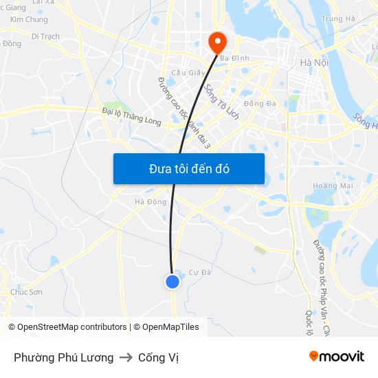 Phường Phú Lương to Cống Vị map
