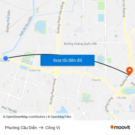 Phường Cầu Diễn to Cống Vị map