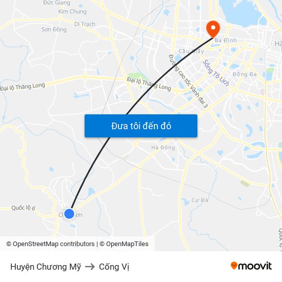 Huyện Chương Mỹ to Cống Vị map