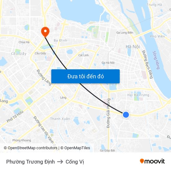 Phường Trương Định to Cống Vị map